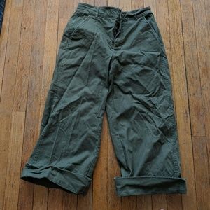 Madewell langford wide-leg crop pants green